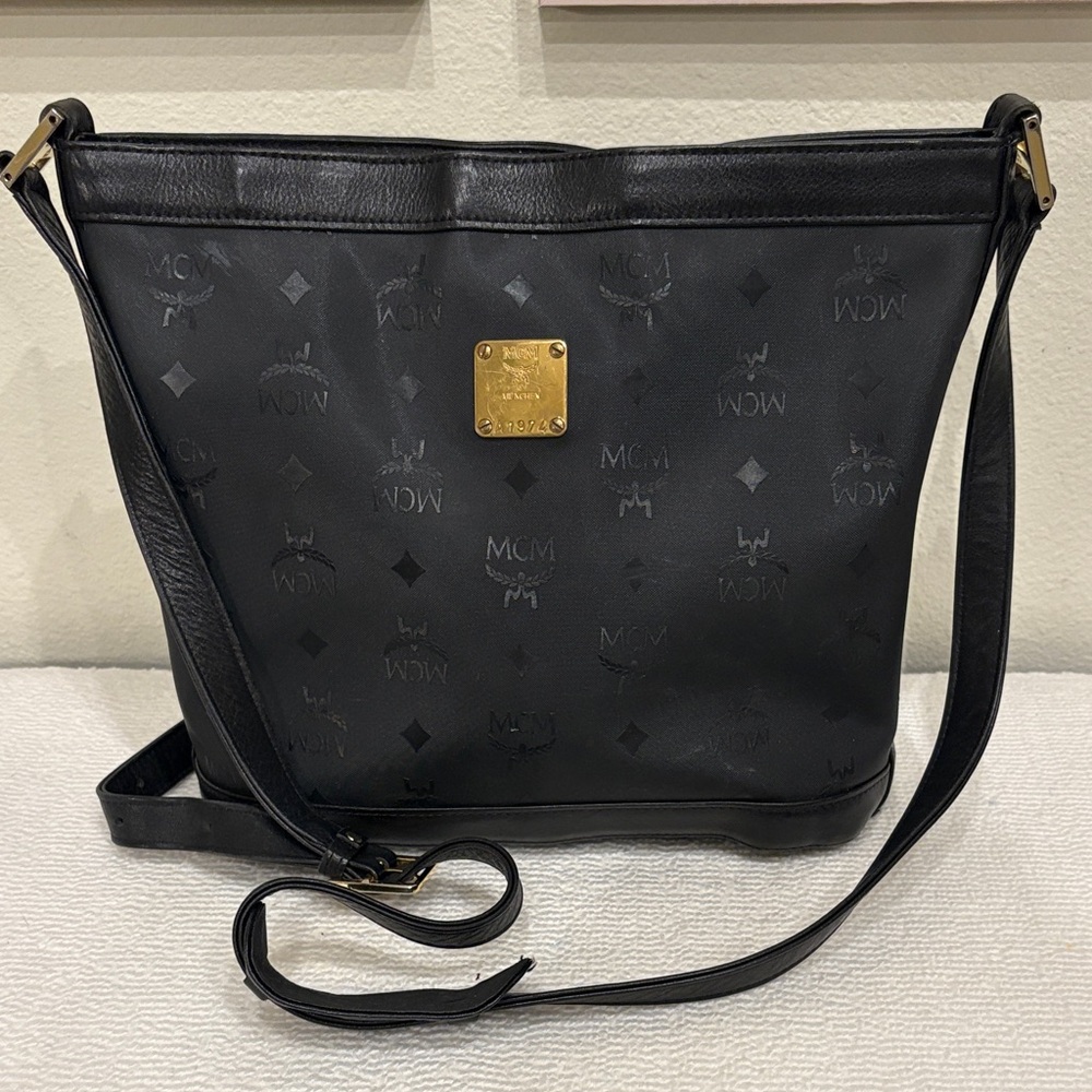 MCM Black Monogram Shoulder Bag